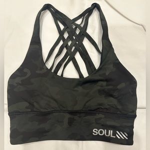 Soulcycle x Lululemon Army Print Sports Bra